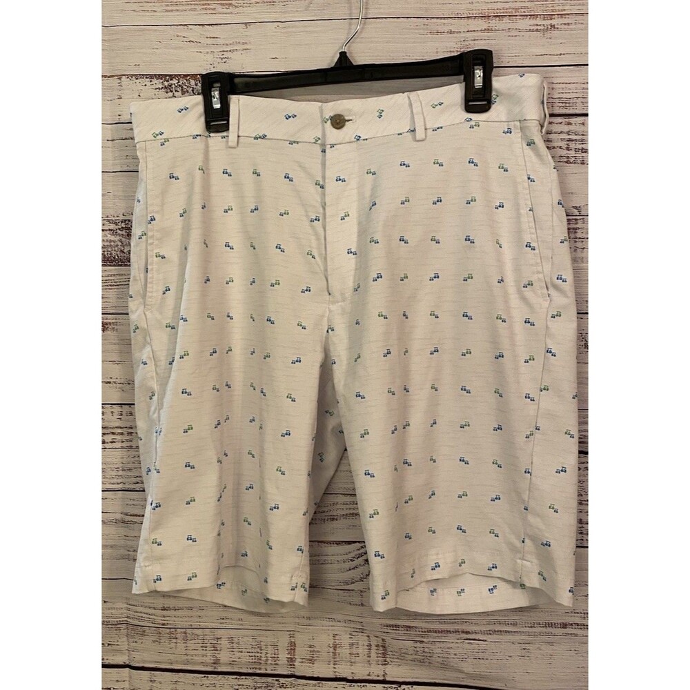 Walter Hagen Golf Shorts Men's Size 36  Perfect 11 White Golf Cart Allover Print